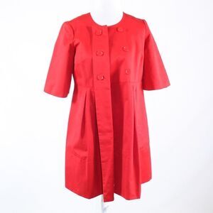 DKNYC red cotton blend coat S